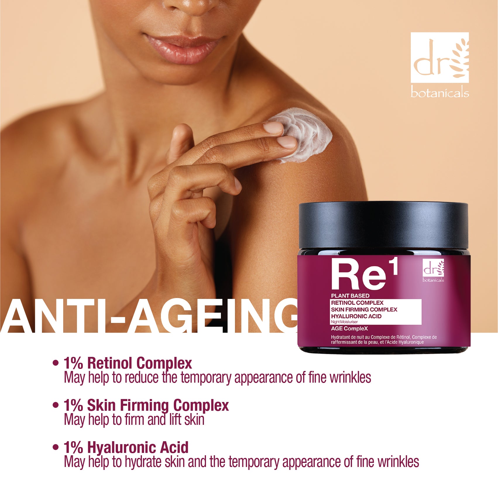 Retinol Complex 1%, Skin Firming Complex 1% & Hyaluronic Acid 1% Night Moisturiser 60ml - skinChemists
