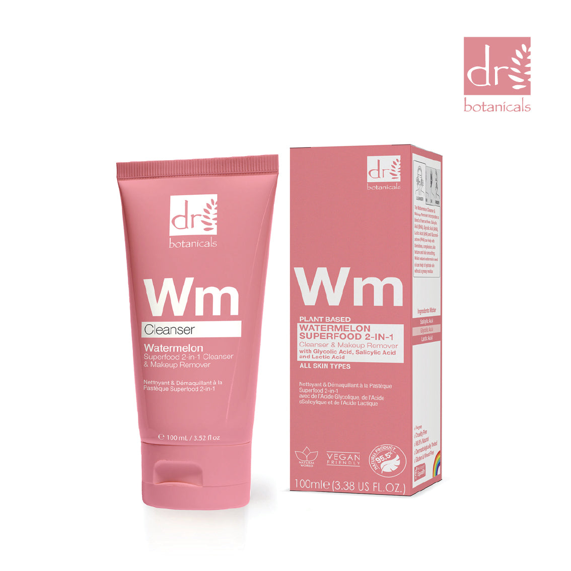 Watermelon Superfood 2-in-1 Cleanser & Makeup Remover 100ml with Glycolic Acid, Salicylic Acid and Lactic Acid - skinChemists