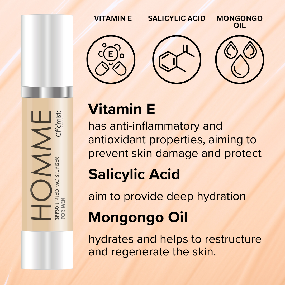 Men's Tinted Light Moisturiser SPF 30 50ml - skinChemists