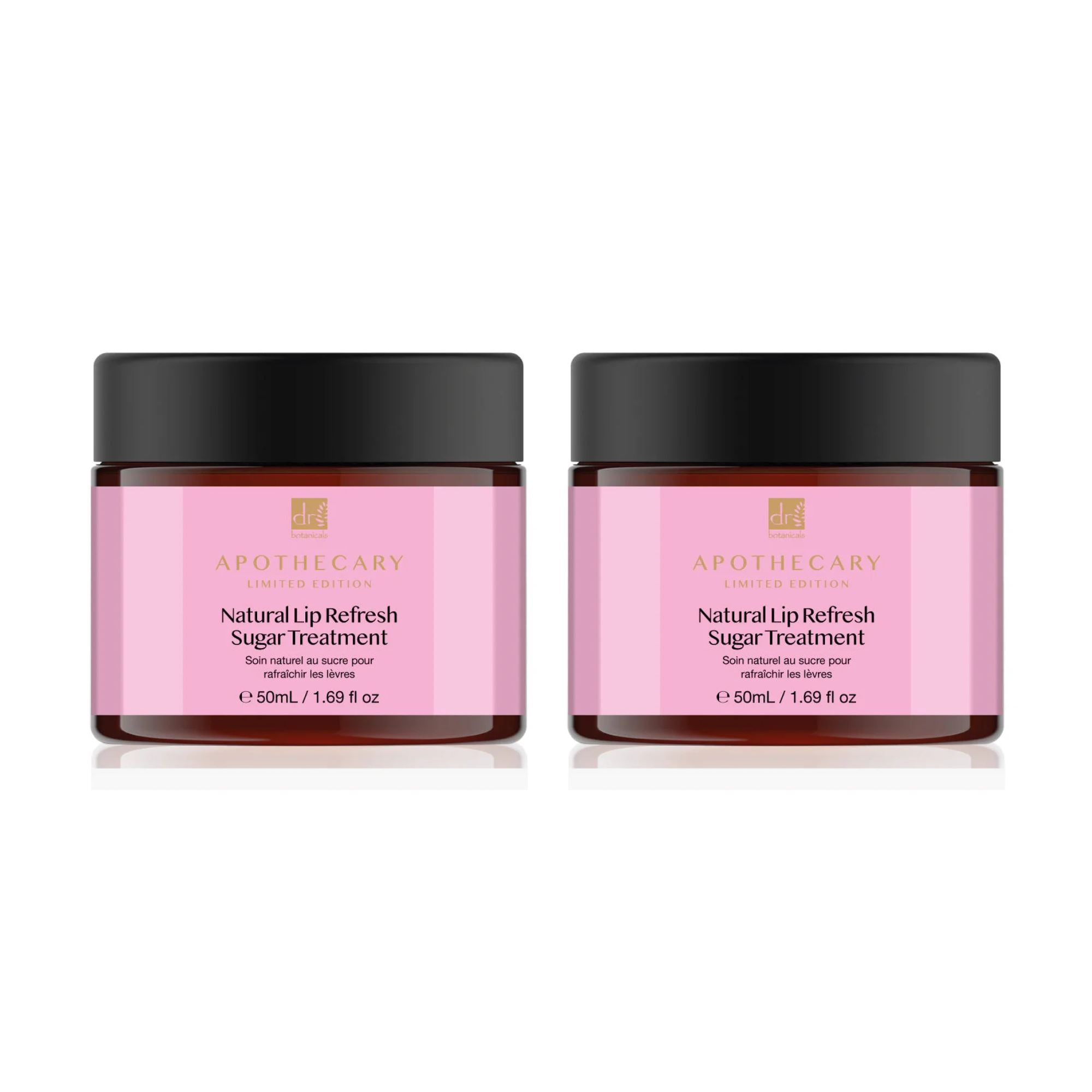 Dr Botanicals Natural Lip Refresh Sugar Treatment 50ml Twin Value Savings Pack - skinChemists