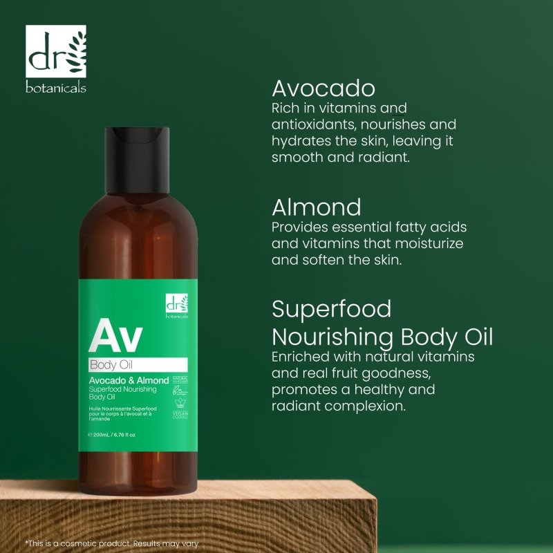 Avocado & Almond Superfood Nourishing Body Oil 200ml - skinChemists