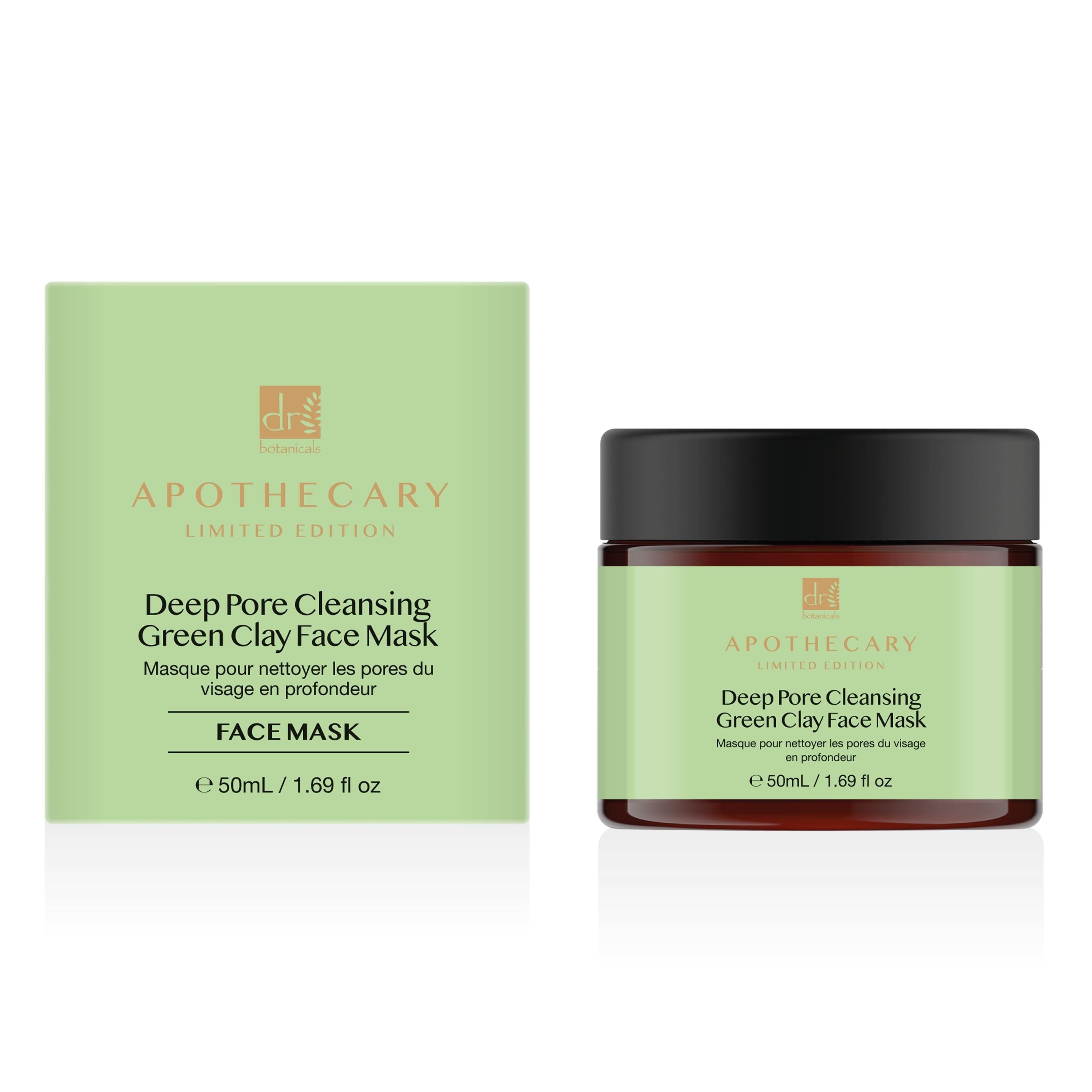 Dr Botanicals Deep Pore Cleansing Green Clay Face Mask 50ml Twin Value Savings Pack - skinChemists