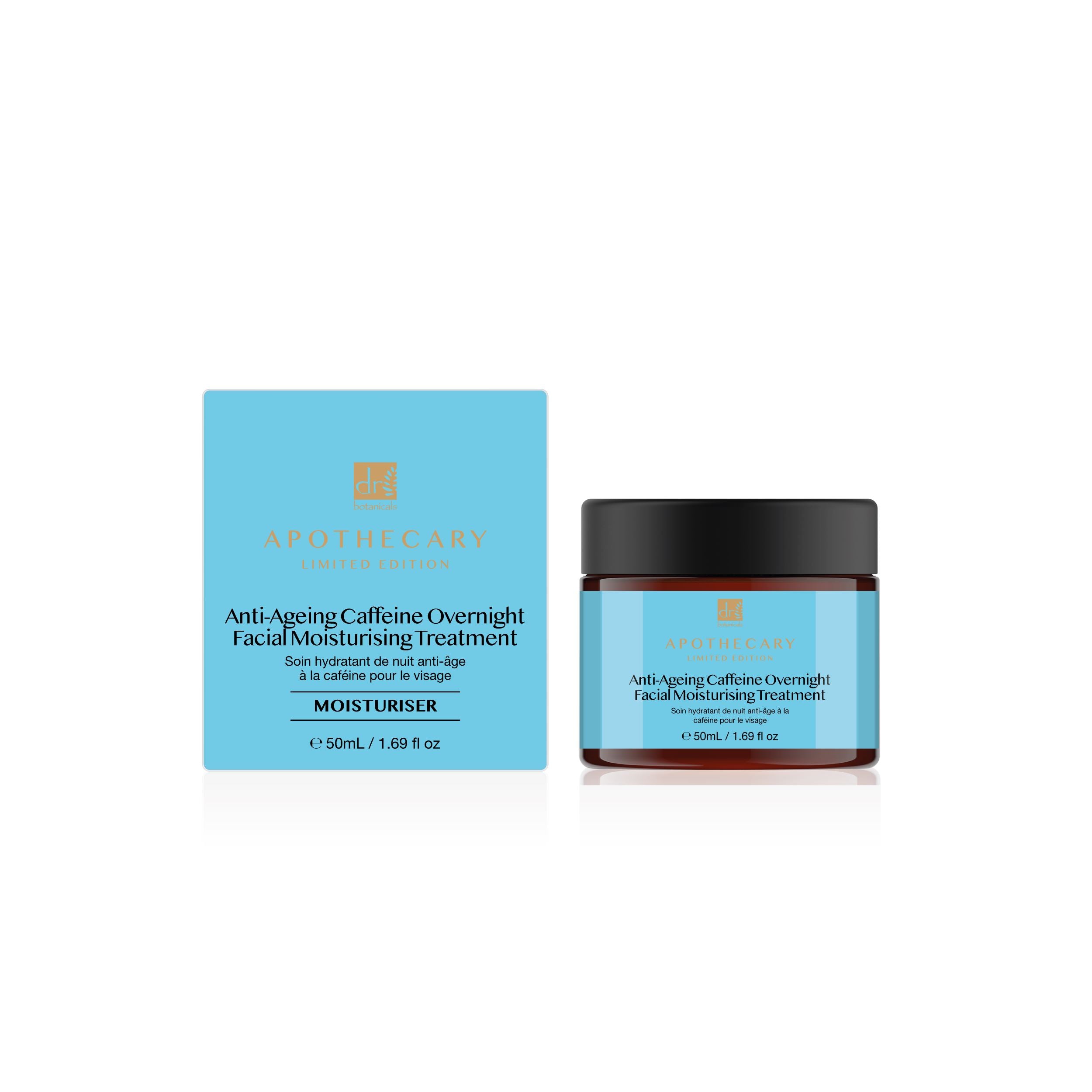 Anti-Ageing Caffeine Overnight Facial Moisturising Treatment 50ml + Unique Treatments Seaweed Repairing and Restoring Anti-Ageing Day Moisturiser - skinChemists