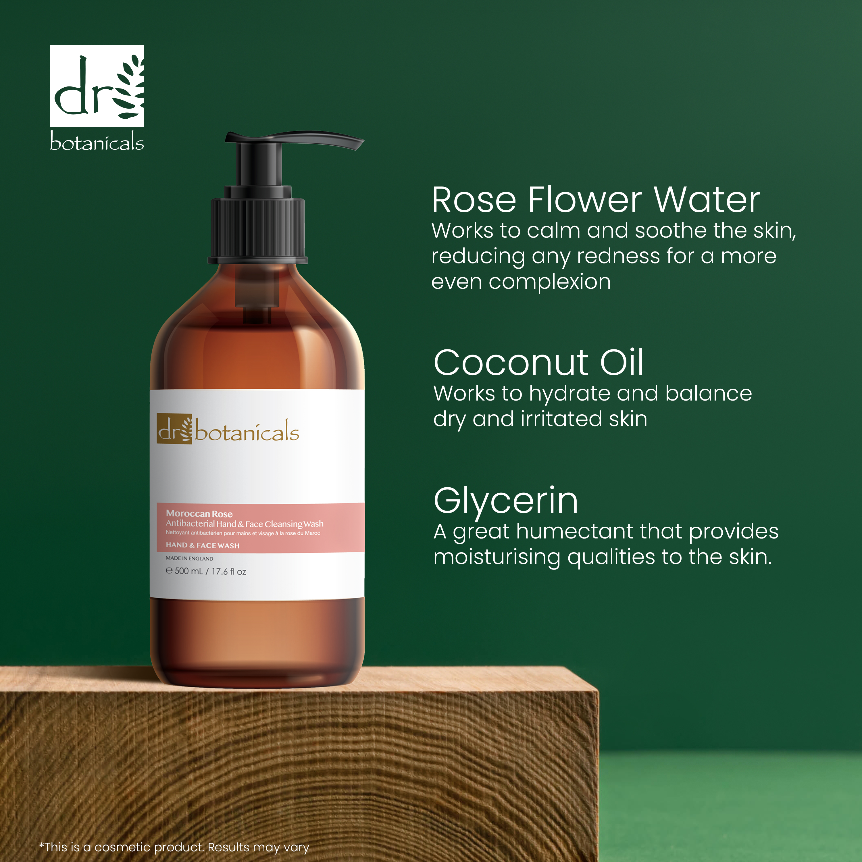 Dr Botanicals Moroccan Rose Hand & Face Cleansing Wash 500ml Twin Value Savings Pack - skinChemists