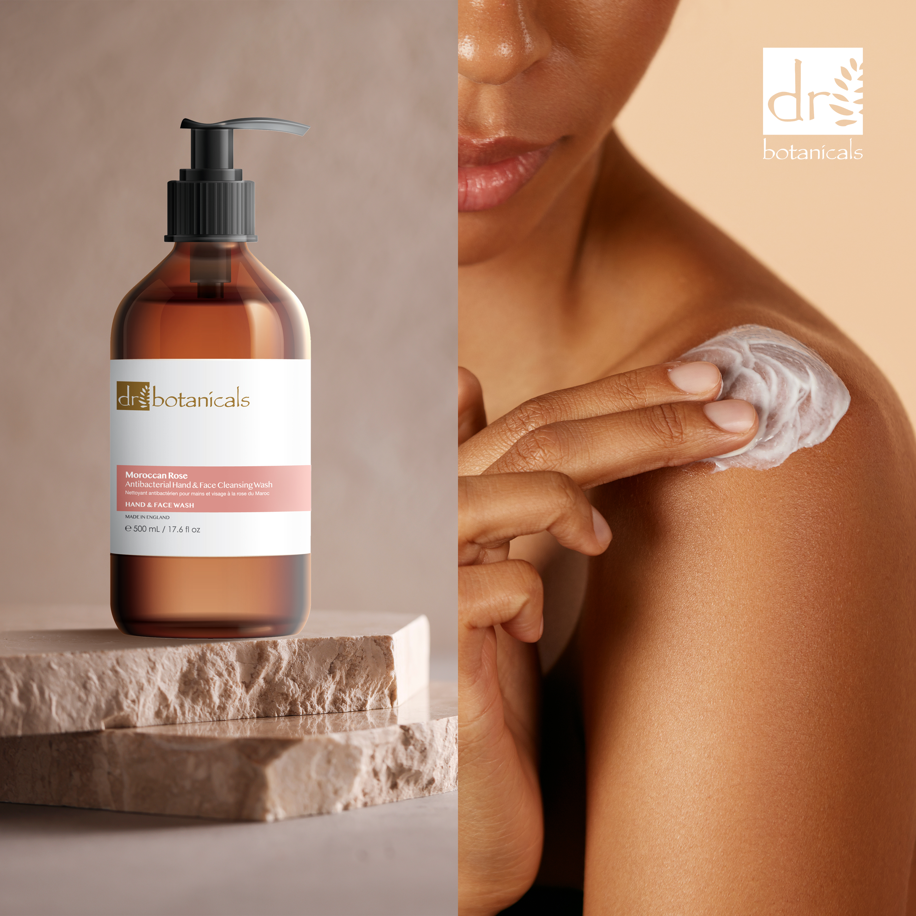 Dr Botanicals Moroccan Rose Hand & Face Cleansing Wash 500ml Twin Value Savings Pack - skinChemists