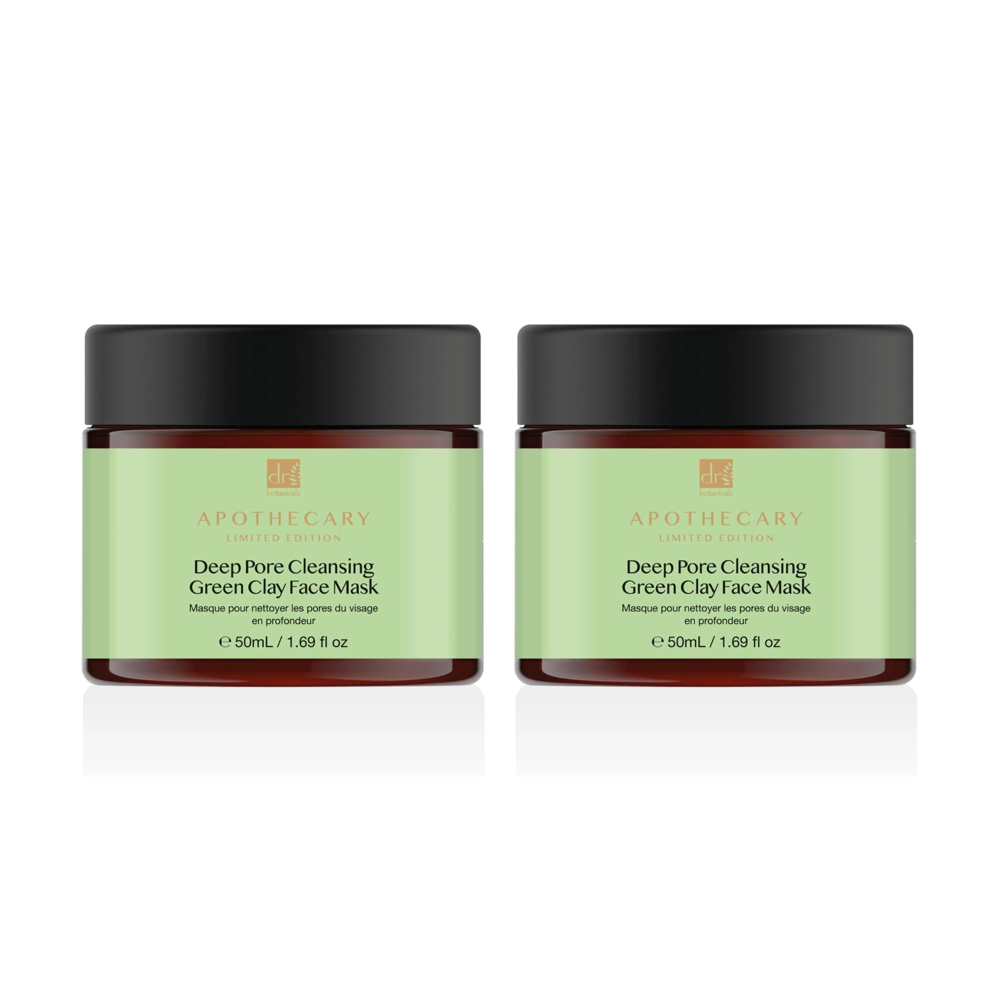 Dr Botanicals Deep Pore Cleansing Green Clay Face Mask 50ml Twin Value Savings Pack - skinChemists