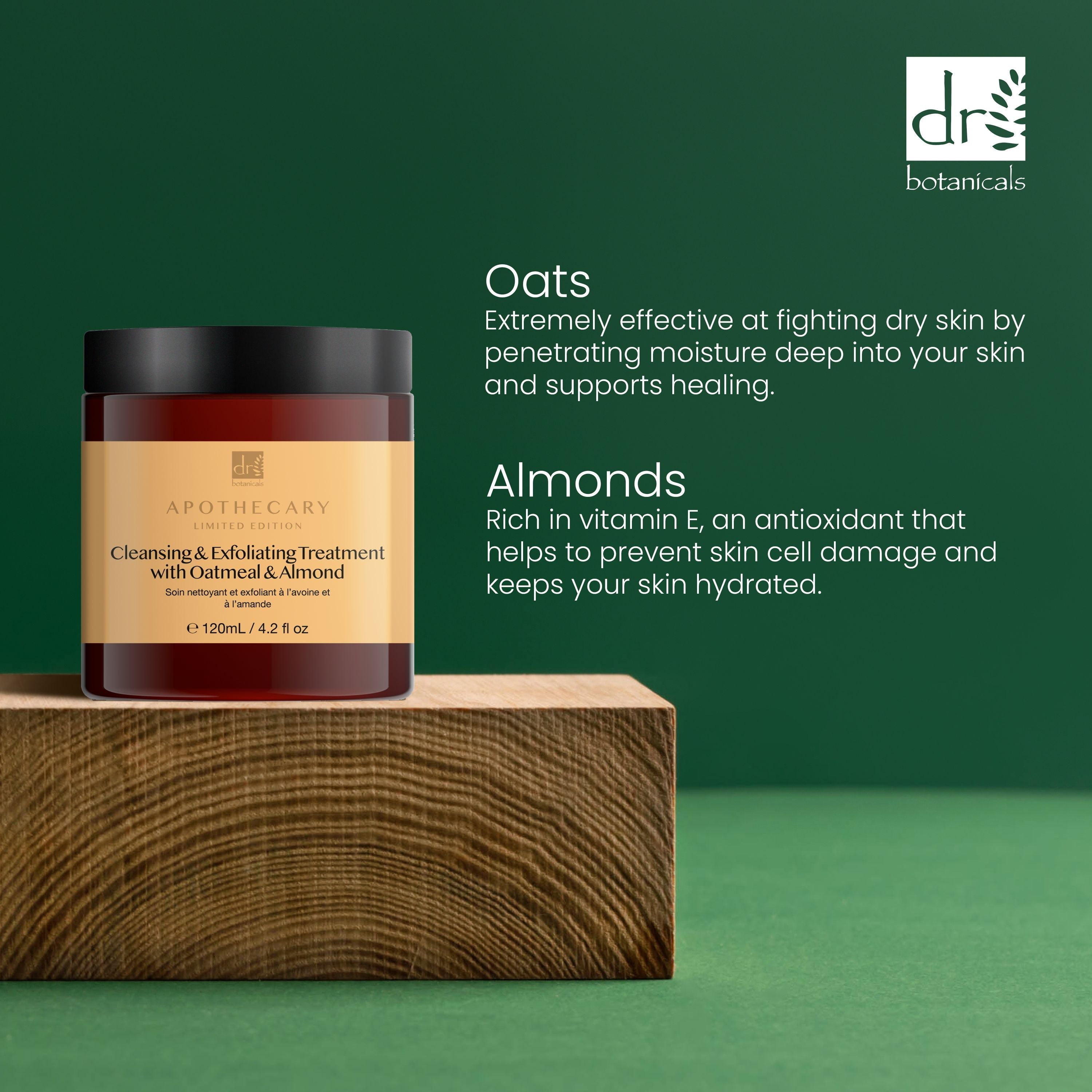 Dr Botanicals Cleansing & Exfoliating Treatment with Oatmeal & Almond 120ml Twin Value Savings Pack - skinChemists