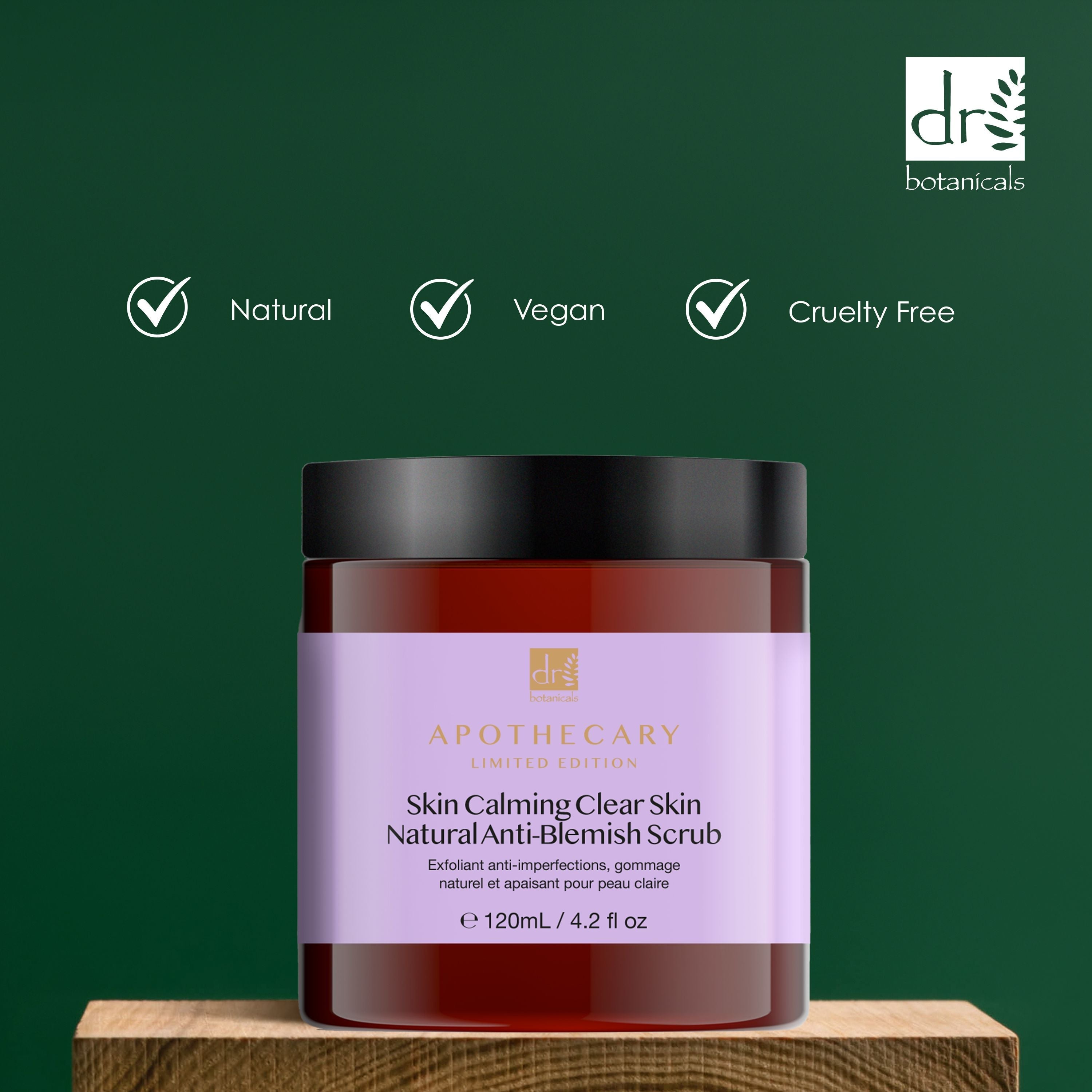 Dr Botanicals Skin Calming Clear Skin Natural Anti-Blemish Scrub 120ml Twin Value Savings Pack - skinChemists