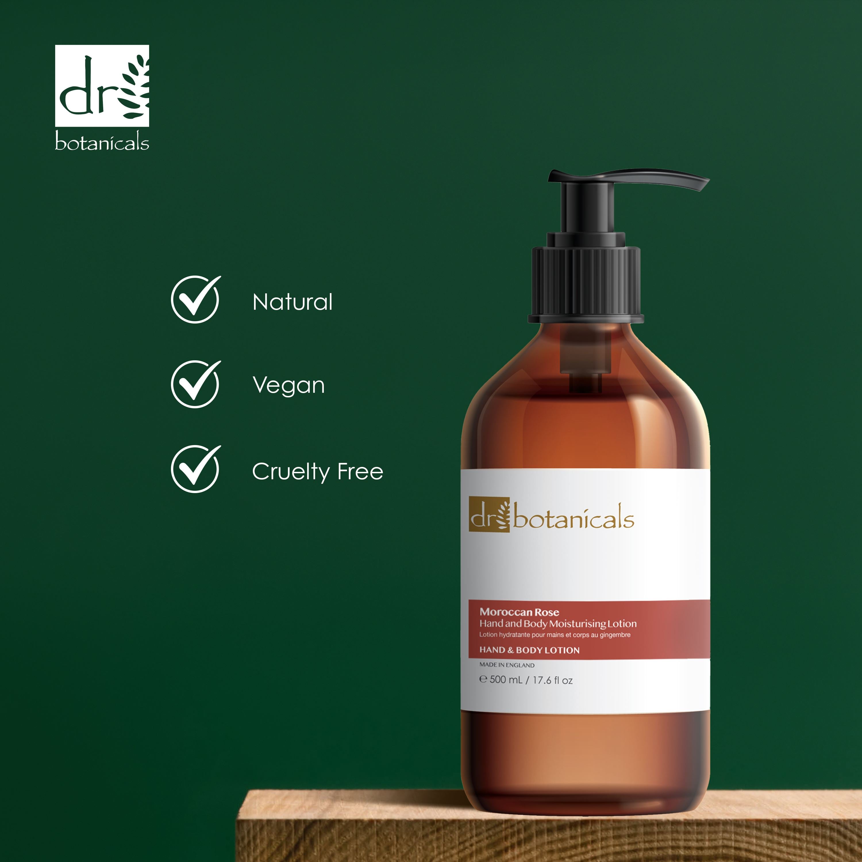 Dr Botanicals Moroccan Rose Hand & Body Moisturising Lotion 500ml Twin Value Savings Pack - skinChemists
