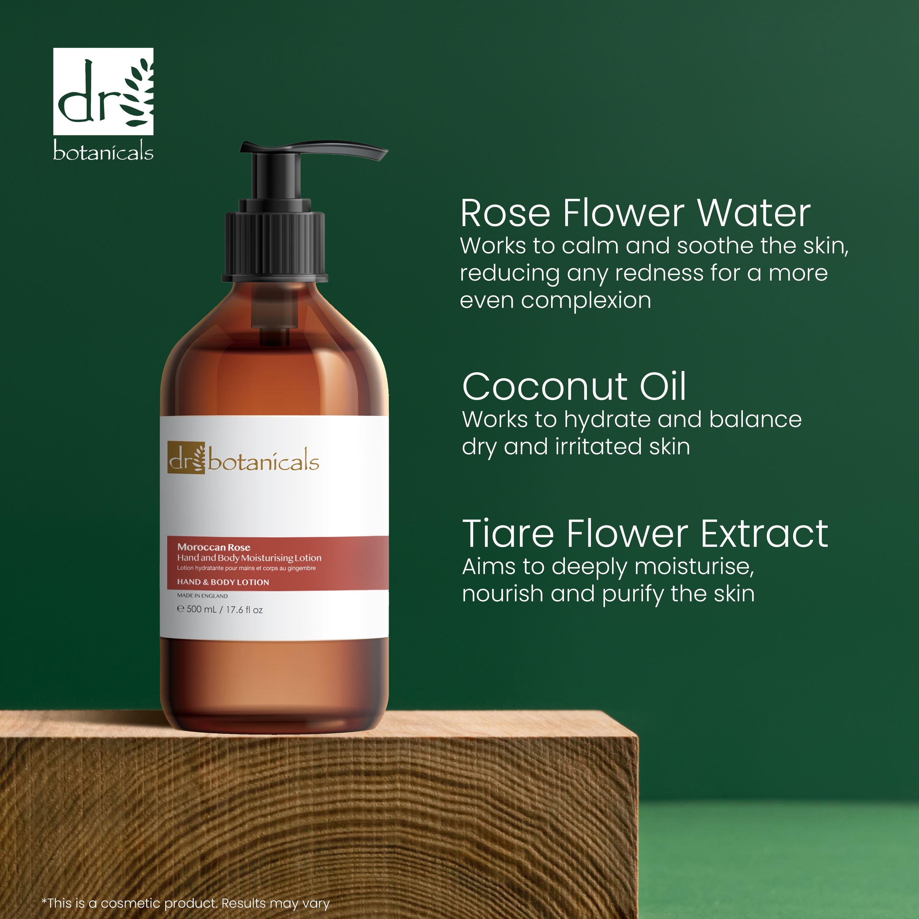Dr Botanicals Moroccan Rose Hand & Body Moisturising Lotion 500ml Twin Value Savings Pack - skinChemists