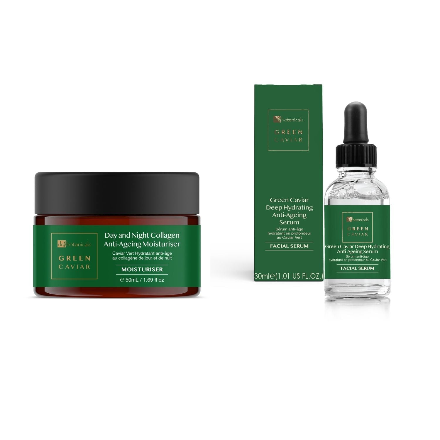 Dr Botanicals Green Caviar Anti-Ageing Moisturiser & Serum Kit - skinChemists