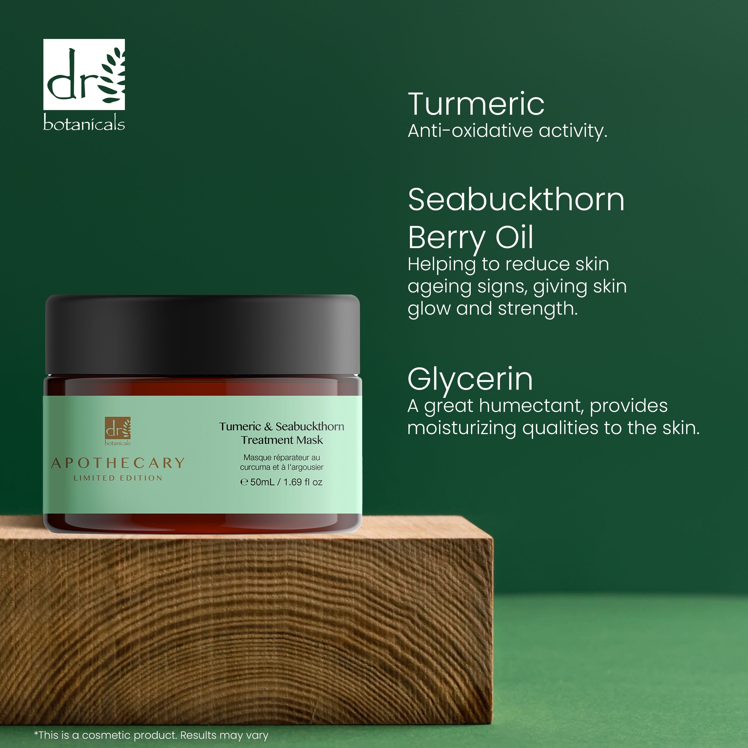 Dr Botanicals Tumeric & Seabuckthorn Treatment Mask 50ml Twin Value Savings Pack - skinChemists