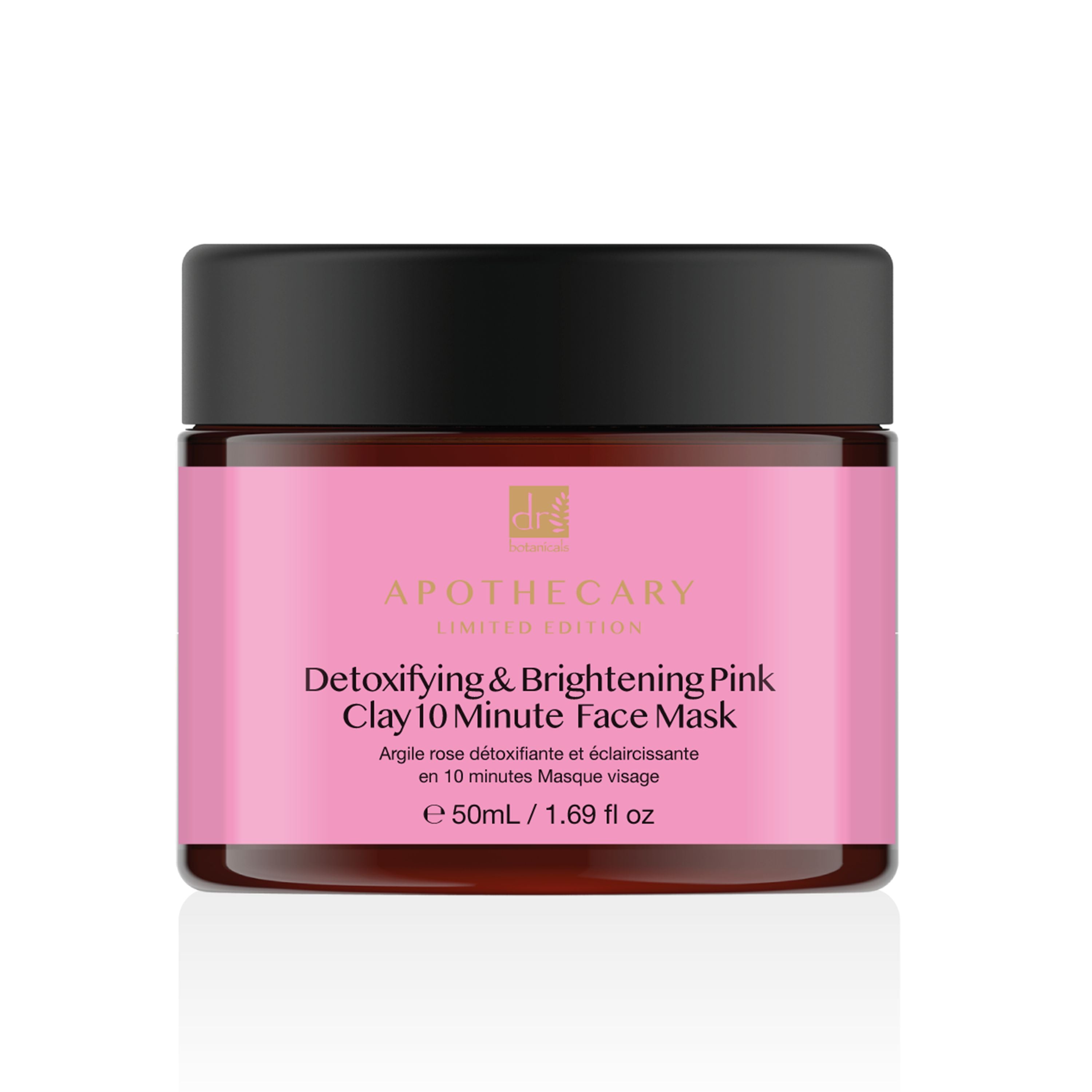 Dr Botanicals Detoxifying & Brightening Pink Clay 10 Minute Face Mask 50ml Twin Value Savings Pack - skinChemists