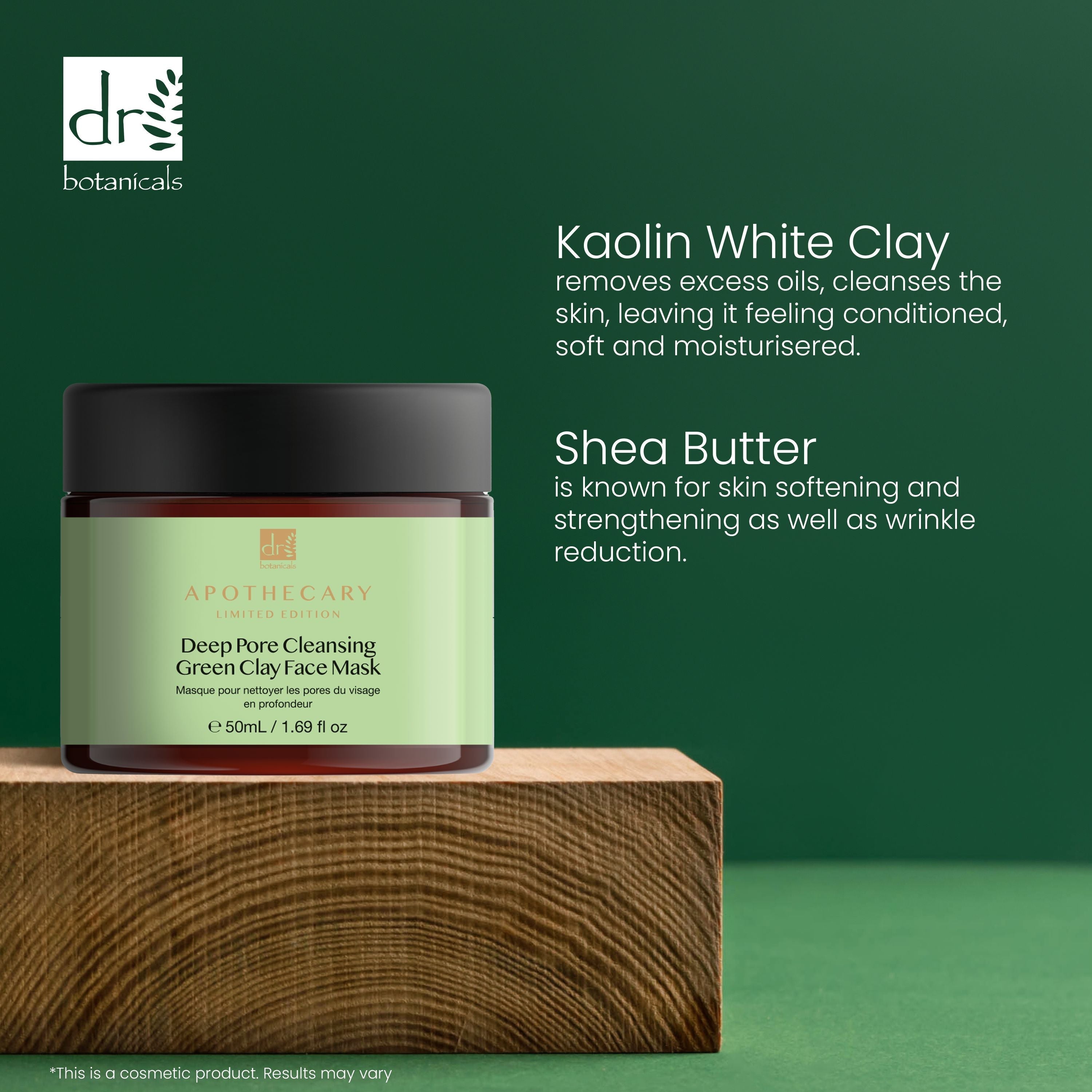 Dr Botanicals Deep Pore Cleansing Green Clay Face Mask 50ml Twin Value Savings Pack - skinChemists