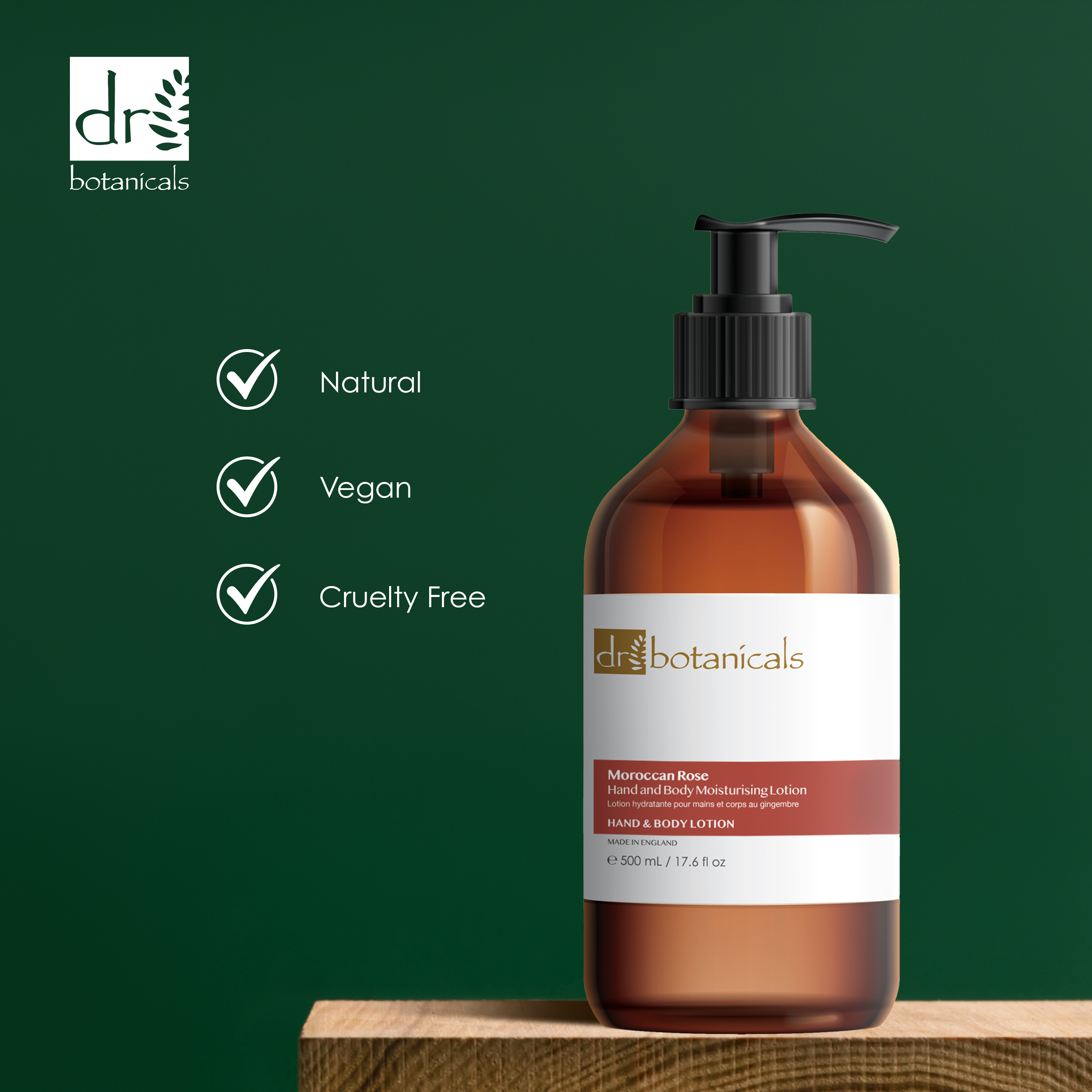 Dr Botanicals Moroccan Rose Hand & Body Moisturising Lotion 500ml Twin Value Savings Pack - skinChemists