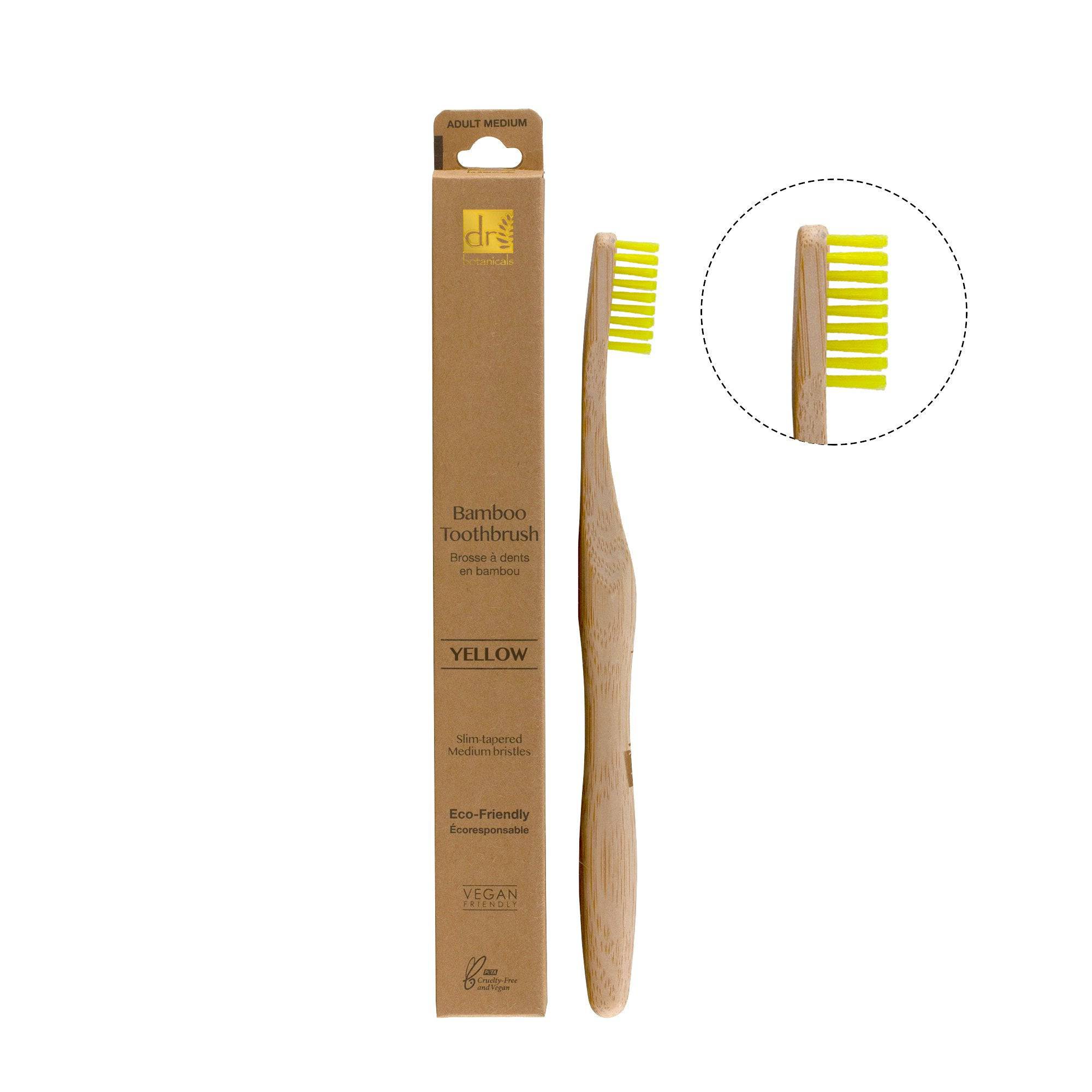 Dr Botanicals Bamboo Toothbrush Yellow Twin Value Savings Pack - skinChemists