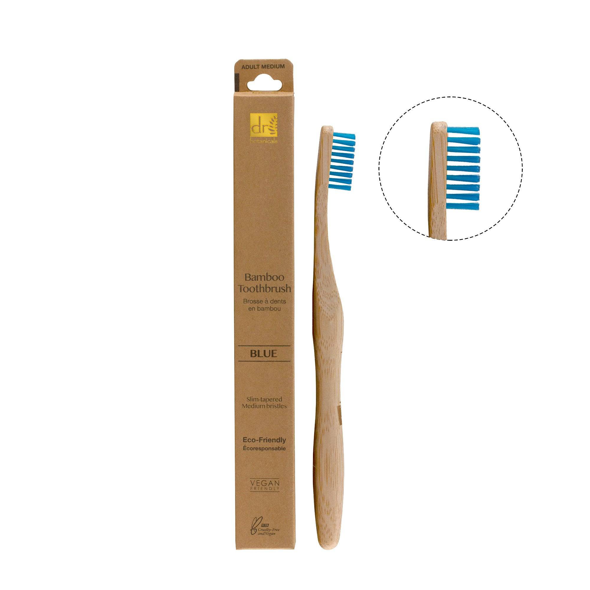 Dr Botanicals Bamboo Toothbrush Blue Twin Value Savings Pack - skinChemists