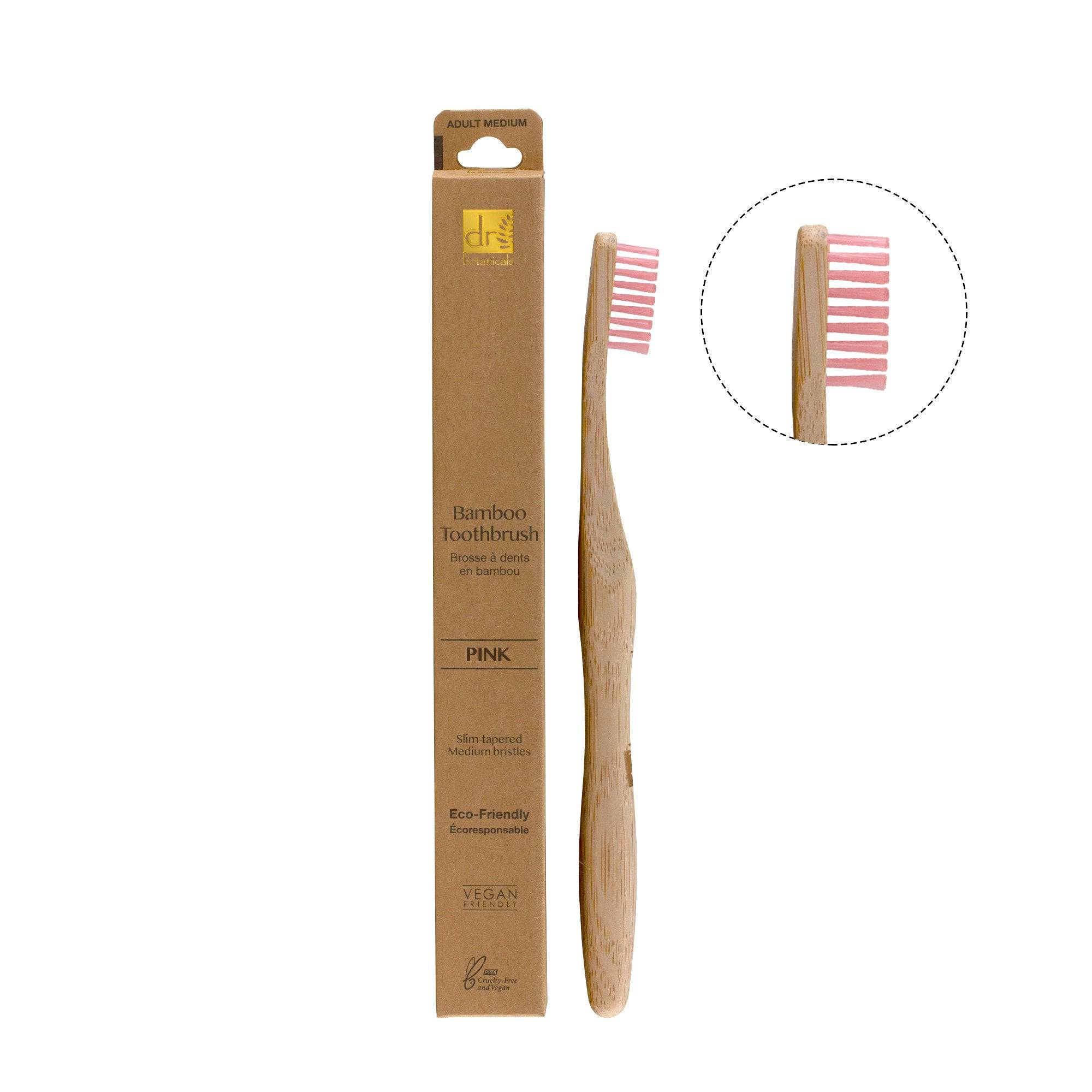 Dr Botanicals Bamboo Toothbrush Pink Twin Value Savings Pack - skinChemists